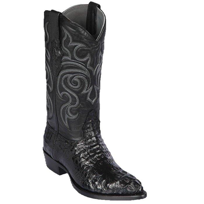 Men's genuine Caiman Tail Skin J-Toe Boots