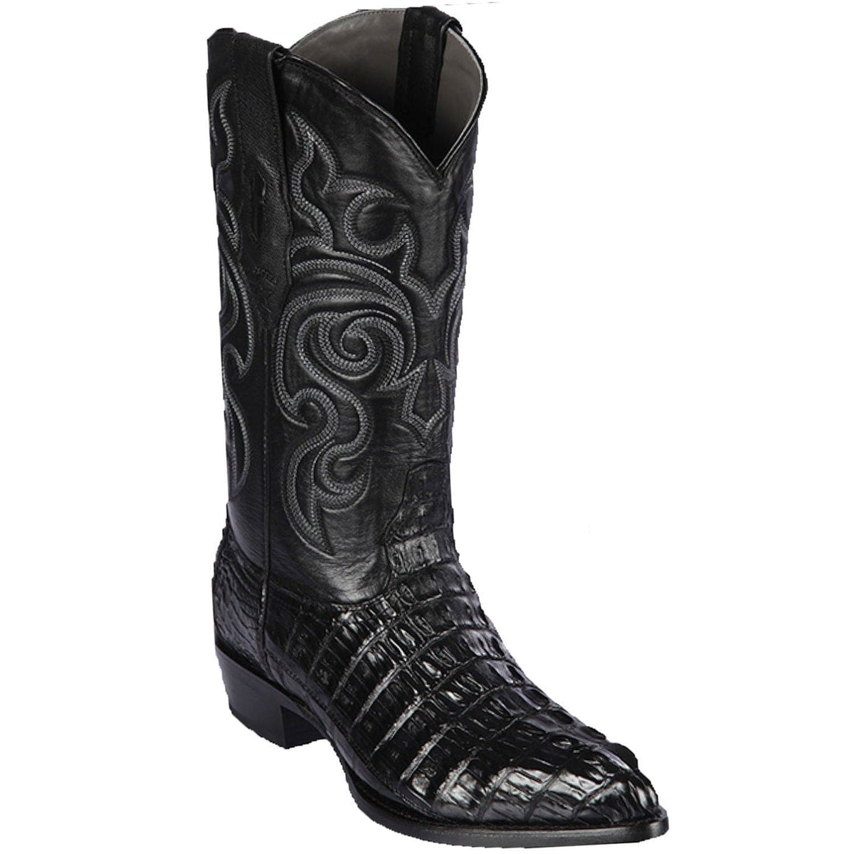 Men's genuine Caiman Tail Skin J-Toe Boots