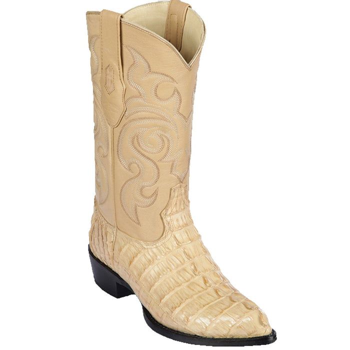 Men's Genuine Caiman Tail Skin J Toe Boots - Los Altos Boots - Oryx