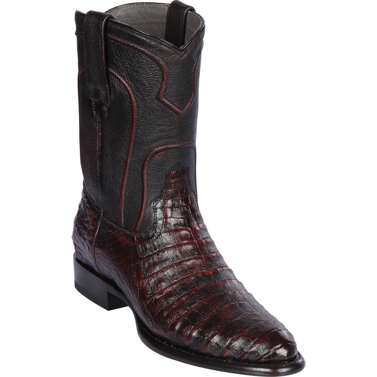 Men's genuine Caiman Tail Skin Biker Boots