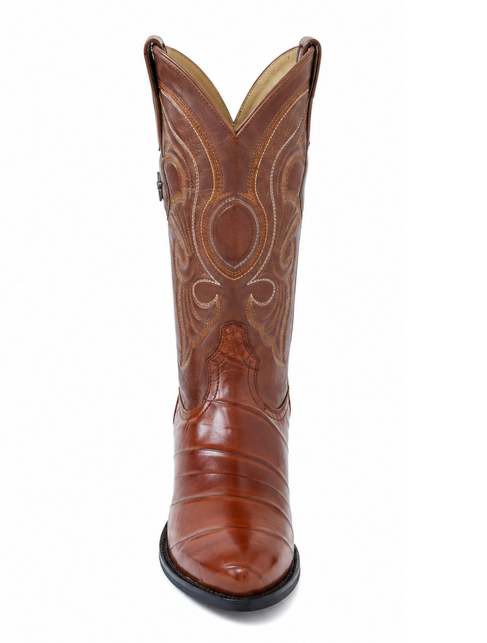 Los Altos Boots Cognac R-Toe Genuine Eel - Botas De Anguila