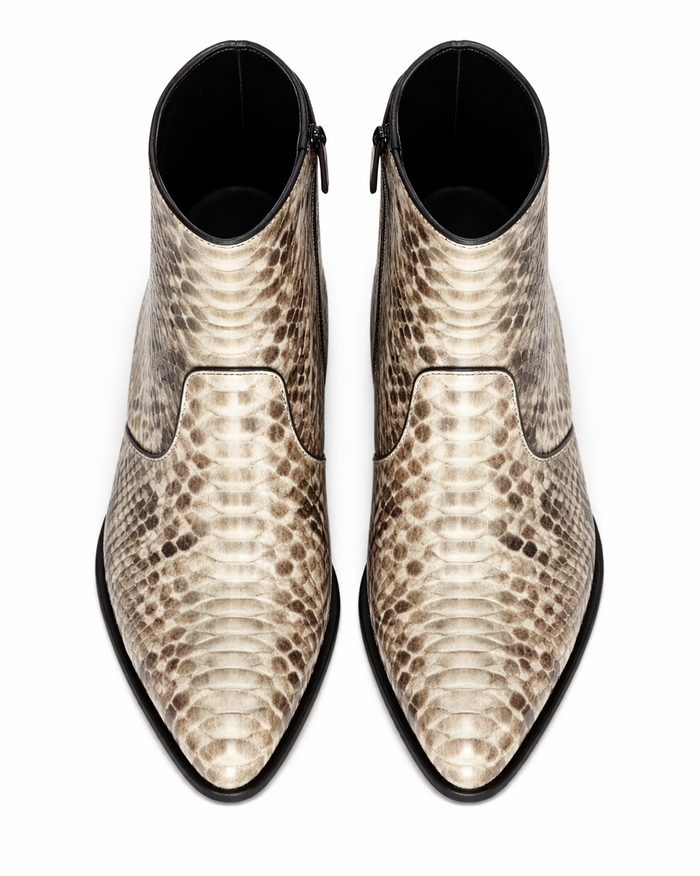 Python Snakeskin Mens Ankle Cowboy Boot