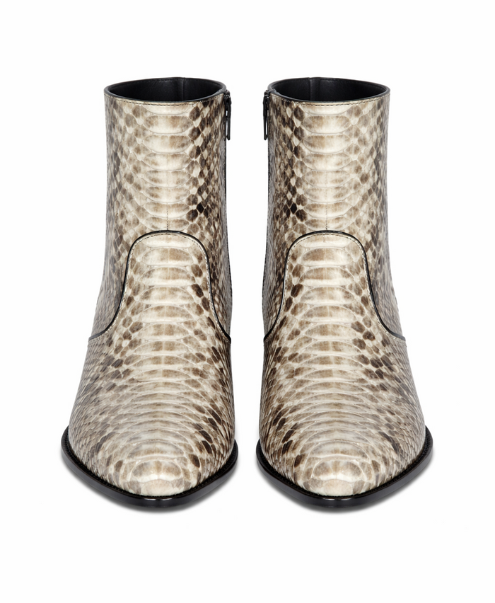 Python Snakeskin Mens Ankle Cowboy Boot