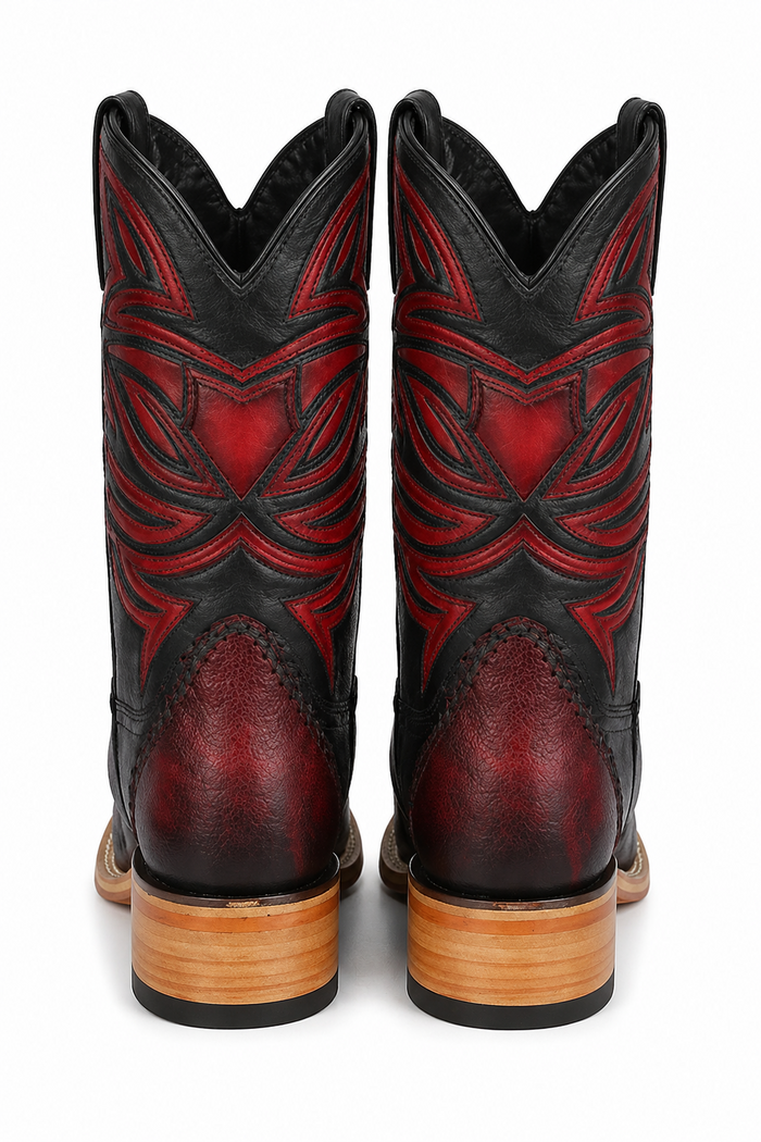 Los Altos Boots Single Stone Stingray And Deer Faded Burgundy