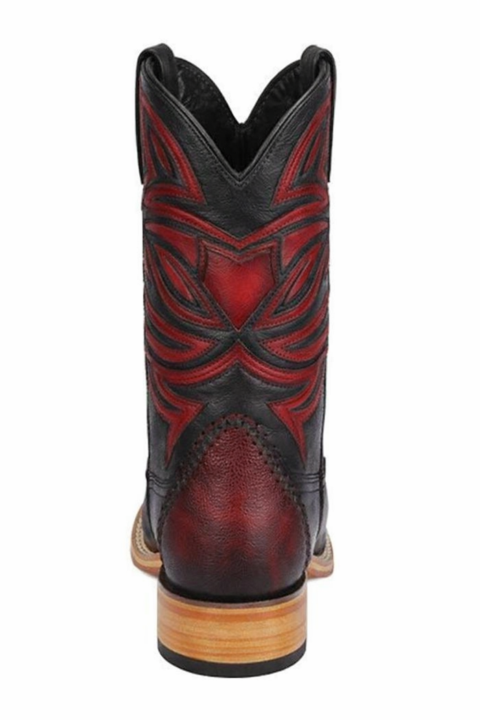 Los Altos Boots Single Stone Stingray And Deer Faded Burgundy