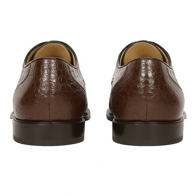 Los Altos Caiman Hornback Plain Toe Brown Shoes