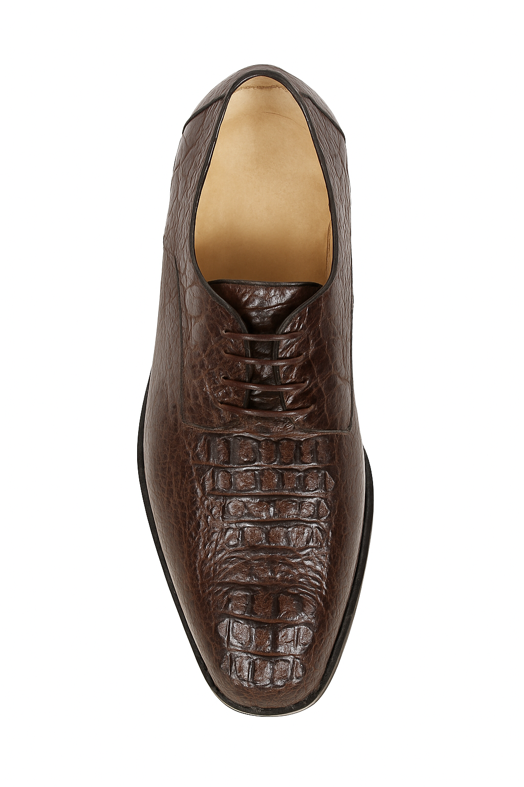 Los Altos Caiman Hornback Plain Toe Brown Shoes