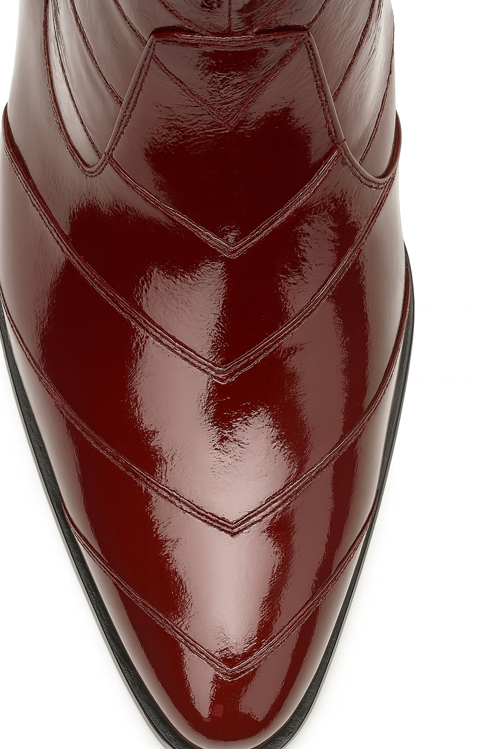 Burgundy Eel Skin Leather Ankle Boots