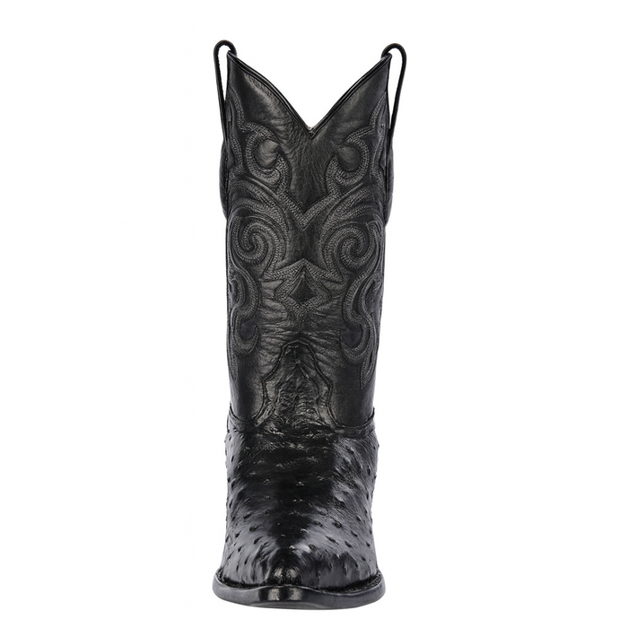 Full Quill Ostrich Black Cowboy Boots for Men