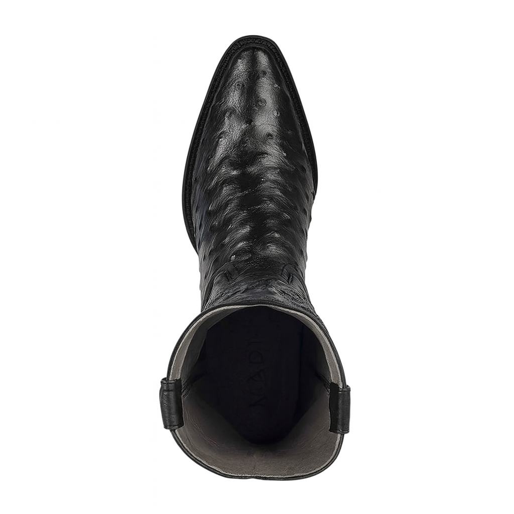 Full Quill Ostrich Black Cowboy Boots for Men