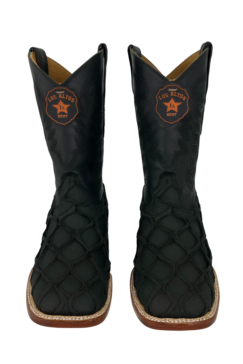 Los Altos Black Pirarucu Square Toe Boot