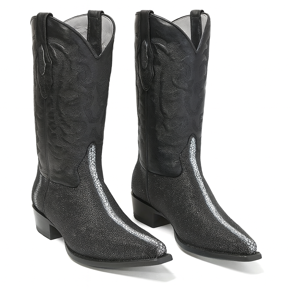 Los Altos Black Stingray Rowstone Snip Toe Boots