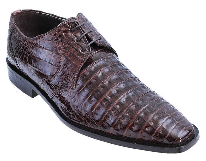 Men’s Brown Crocodile Italian Gator Shoes, Exotic Lace-Up Formal Dress Shoes