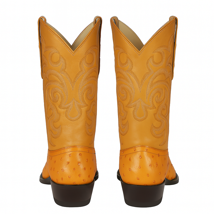 Men's Full Quill Ostrich Buttercup Boots