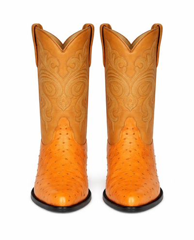 Los Altos Men's Buttercup Genuine Full Quill Ostrich Boots