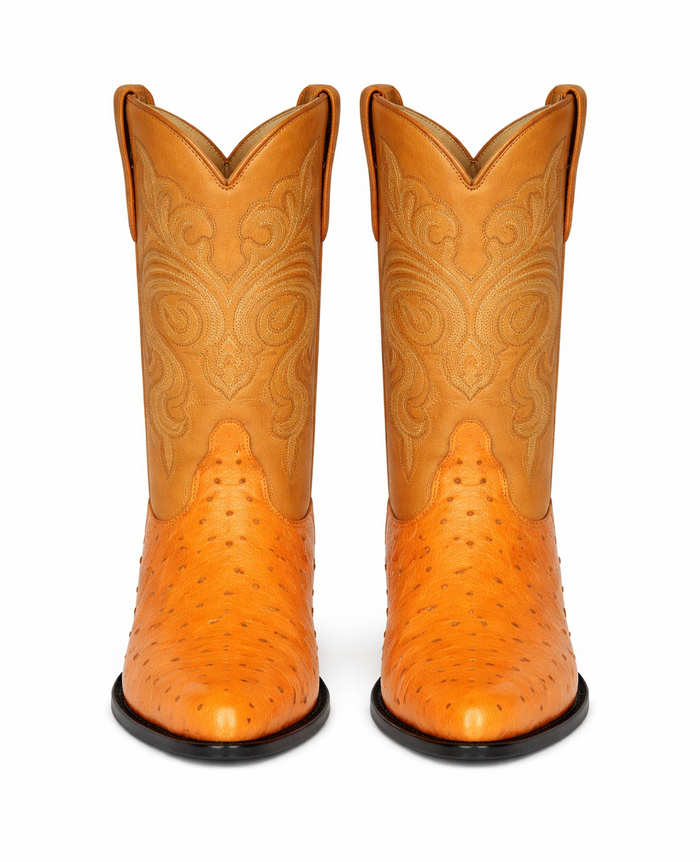 Los Altos Men's Buttercup Genuine Full Quill Ostrich Boots