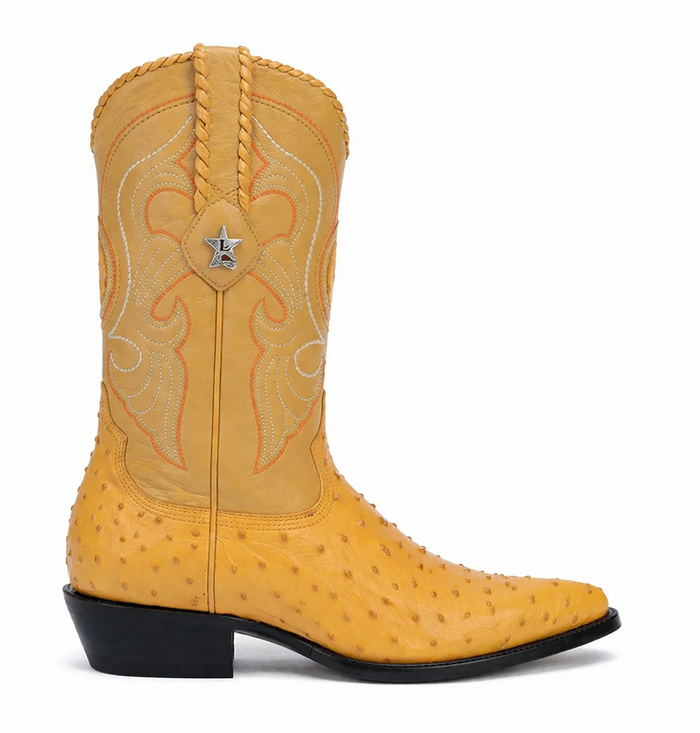 Los Altos Men's Buttercup Genuine Full Quill Ostrich Boots