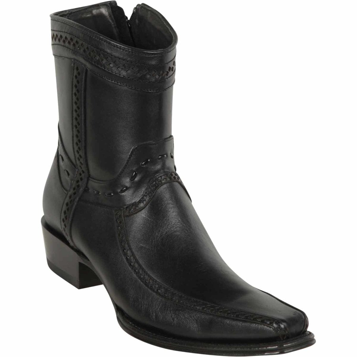 Los Altos European Toe Leather Boots Black