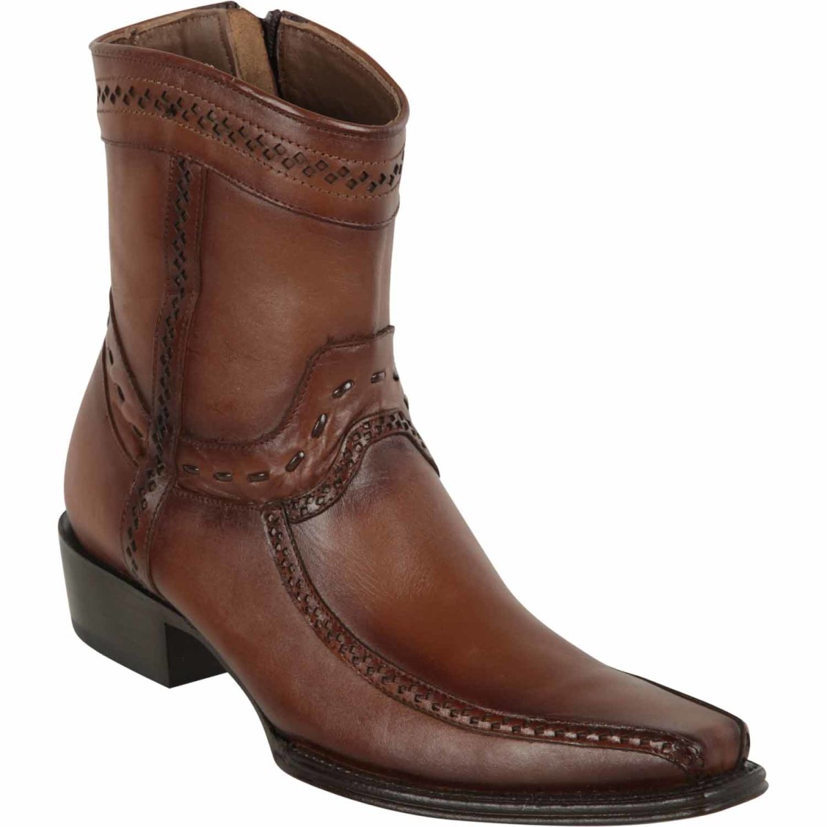 Los Altos European Toe Short Leather Boots Shaded Brown