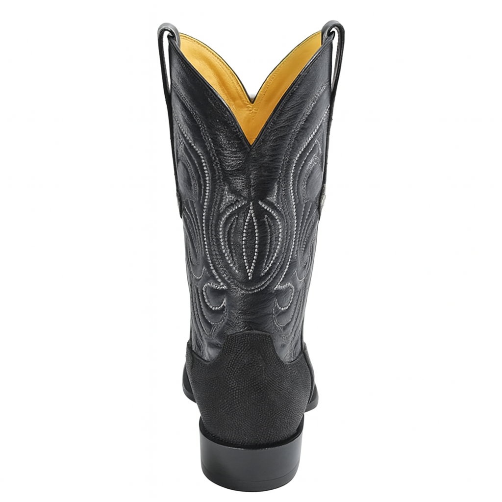 Black Single Stone Stingray Western Boots by Los Altos