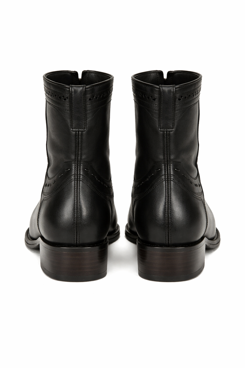 Men's Black Lizard European Toe Short Boots