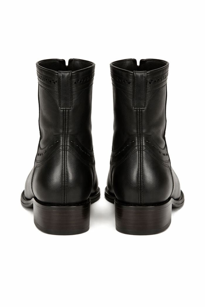 Men's Black Lizard European Toe Short Boots