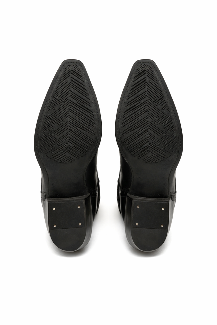 Men's Black Lizard European Toe Short Boots