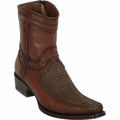 Los Altos Lizard Skin Short Boots Sanded Brown