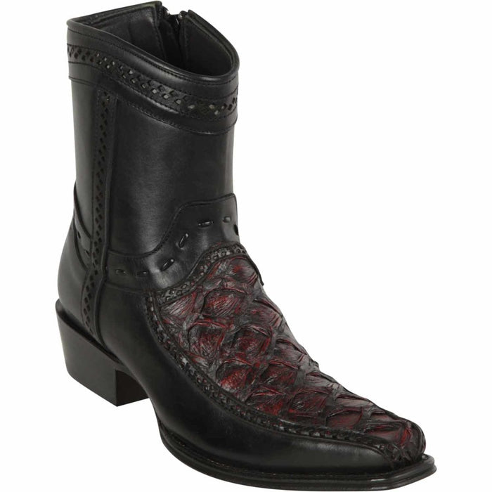 Monster Fish Skin European Toe Boots Black Cherry