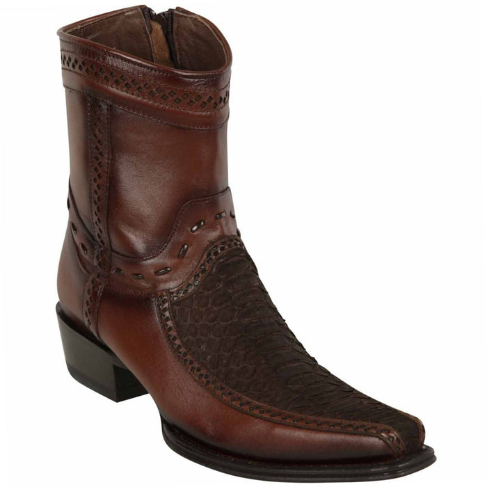 Python Skin European Toe Short Boots by Los Altos
