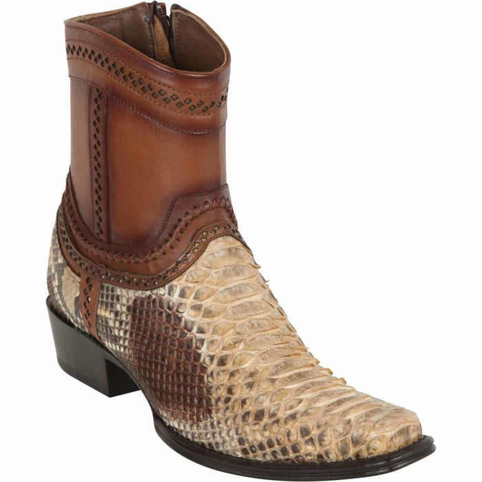 Python Skin European Toe Short Boots - Oryx