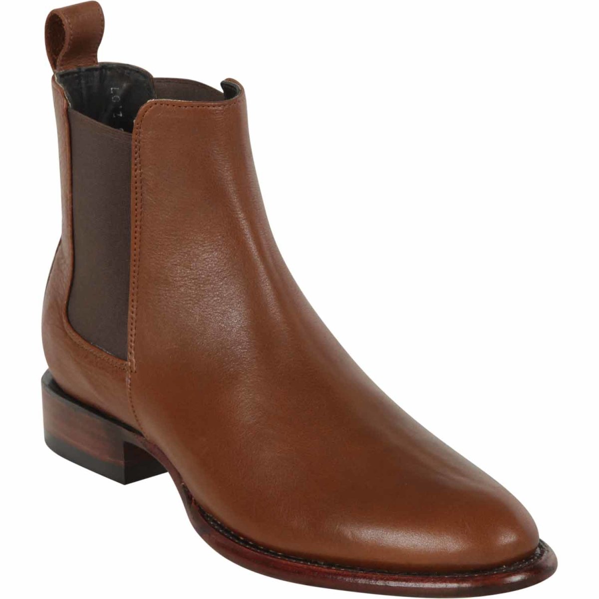 Los Altos Leather Round Toe Short Boots - Brown