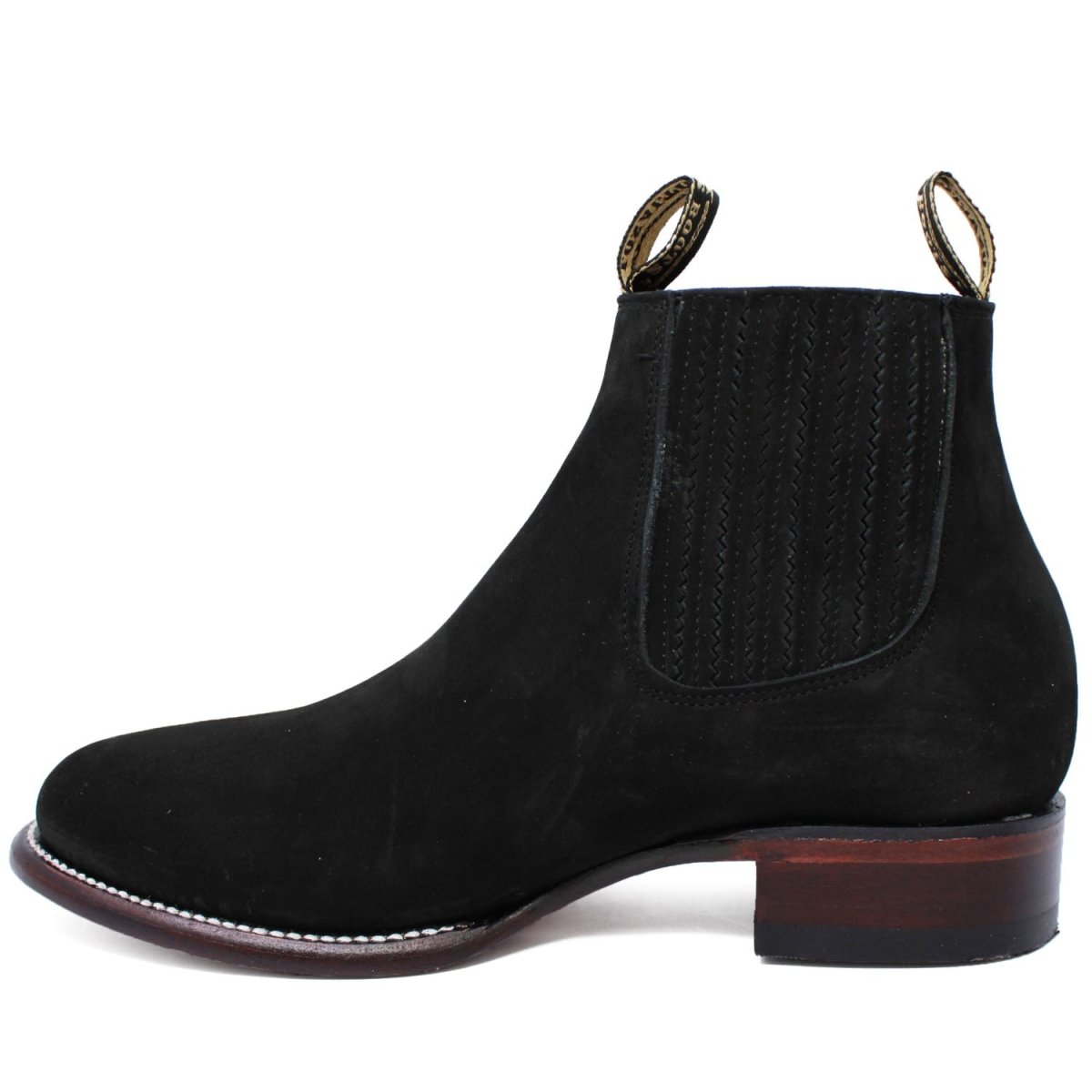 Men's Black Suede Leather Short Boots by Los Altos