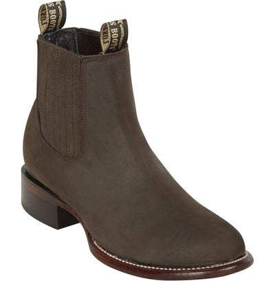 Los Altos Men's Suede Round Toe Short Boots Chocolate
