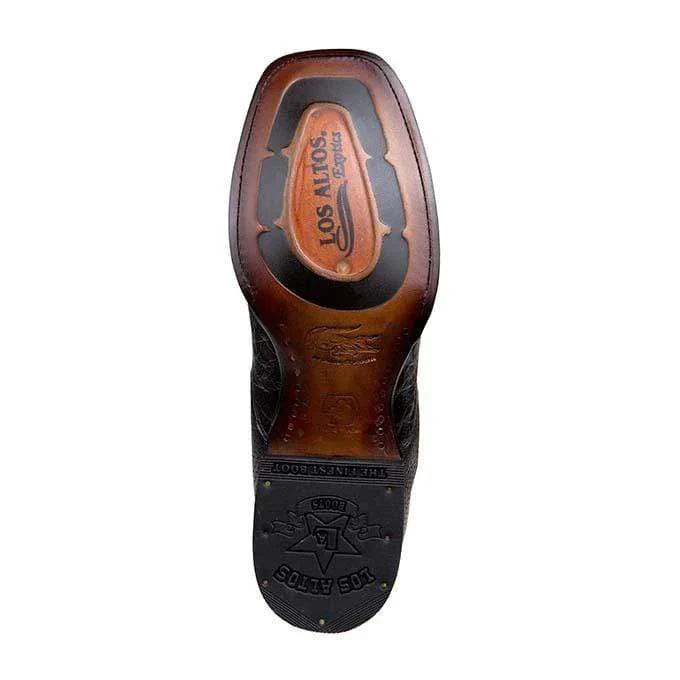 Los Altos Caiman Belly Wide Square Toe Boots