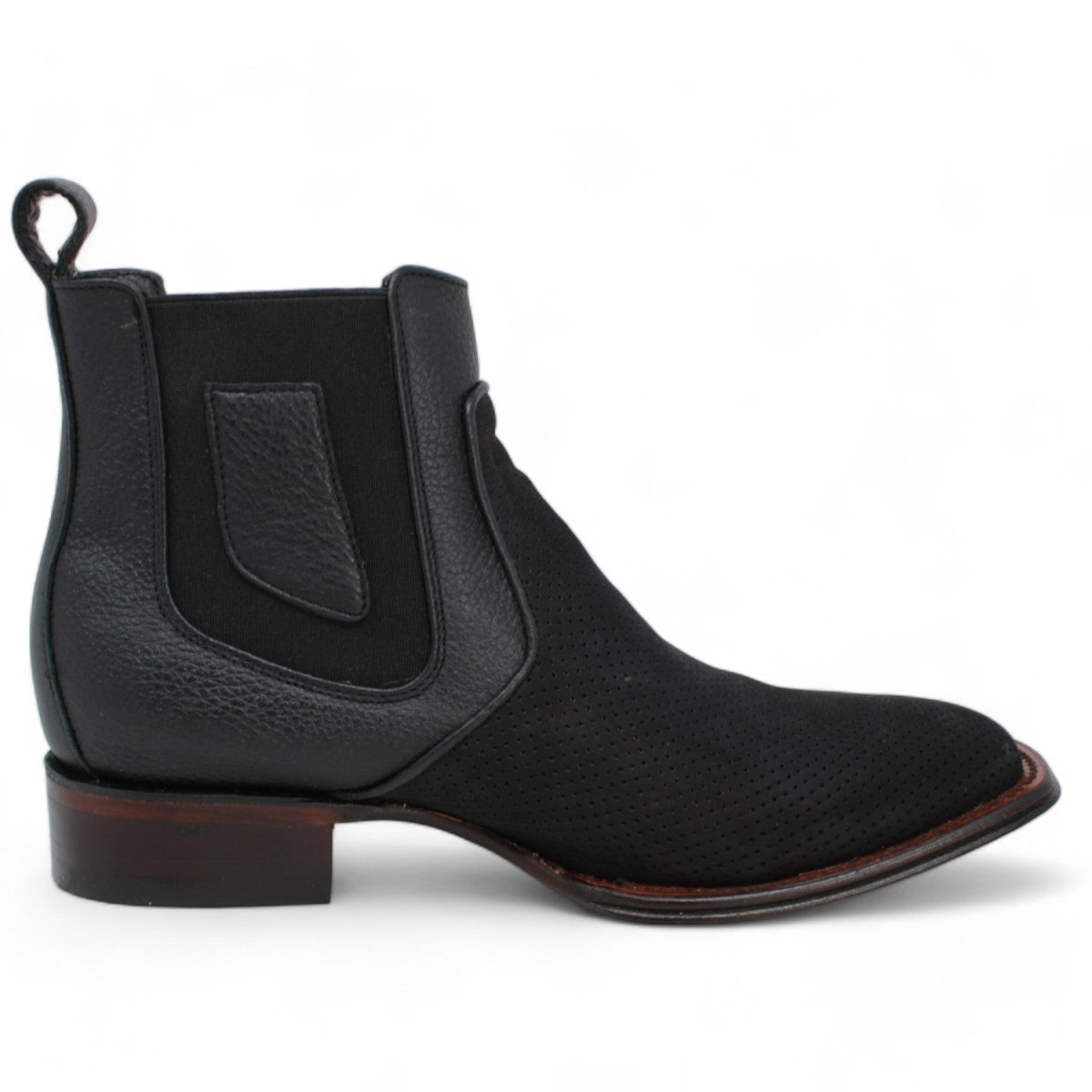 Los Altos Wide Square Toe Suede Short Boots