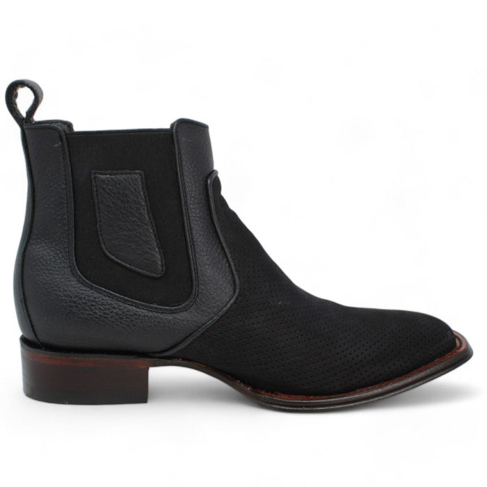 Los Altos Wide Square Toe Suede Short Boots