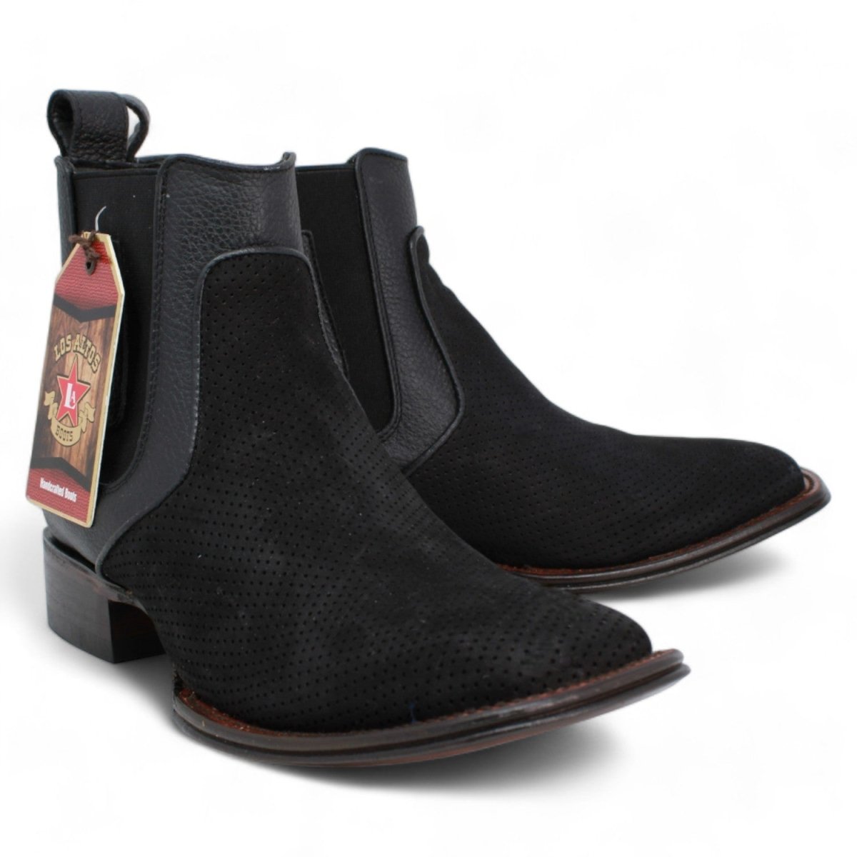 Los Altos Wide Square Toe Suede Short Boots