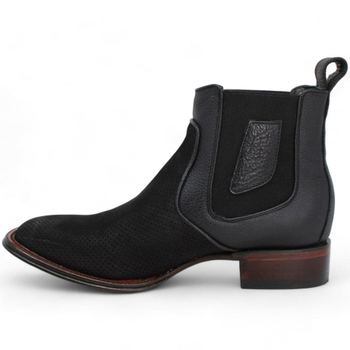 Los Altos Wide Square Toe Suede Short Boots
