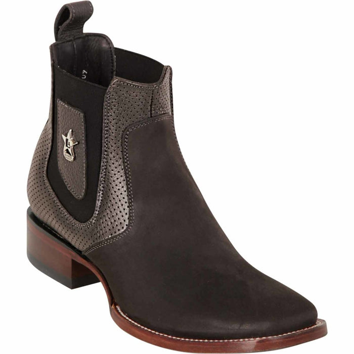 Los Altos Wide Square Toe Suede Short Boots