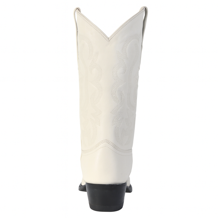 Winter White Elk Leather J Toe Western Boots