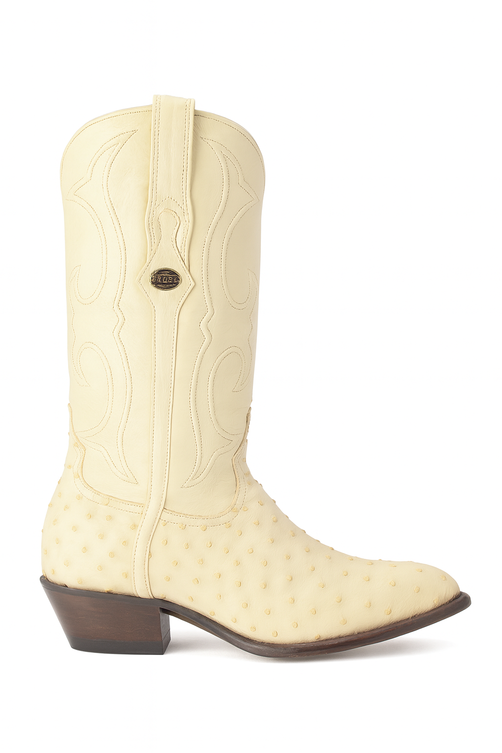 Winter White Full Quill Ostrich Boots by Los Altos