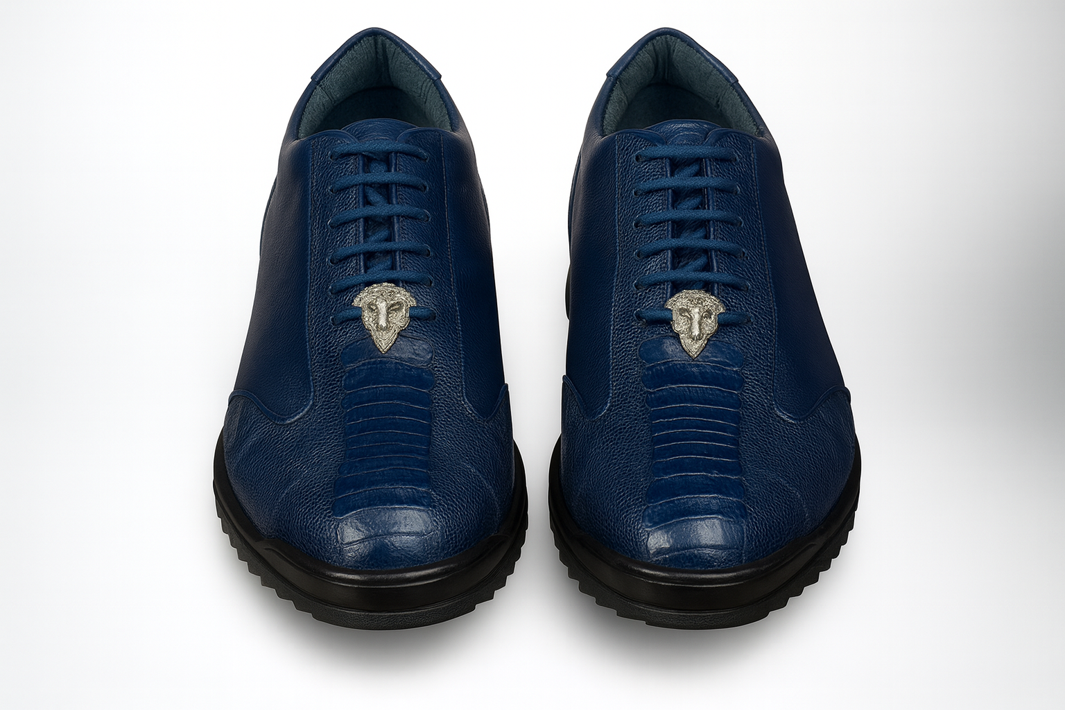 Los Altos Navy Blue Ostrich Leg Sneakers