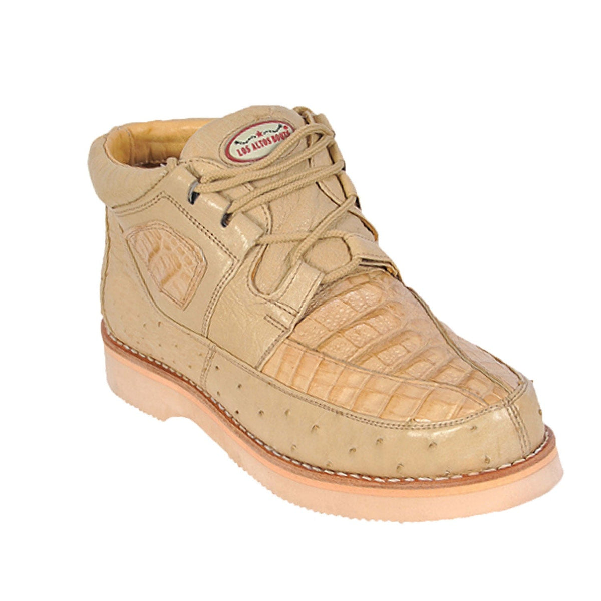 Men's Genuine Caiman and Ostrich Skin Casual Shoes Oryx Color - Los Altos Boots