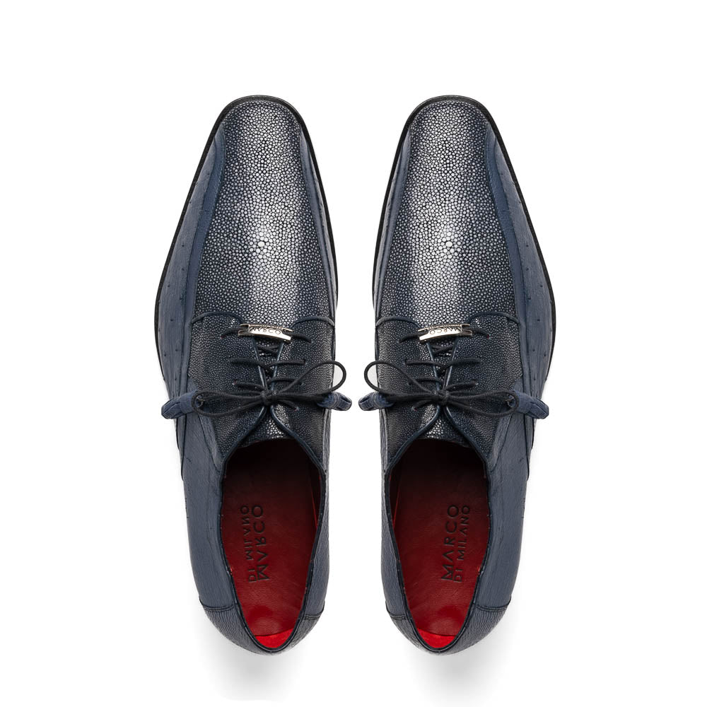Marco Di Milano Lucca Ostrich & Stingray Navy Shoes