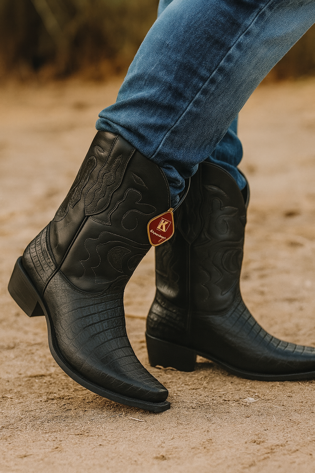 Caiman Belly Snip Toe Boots by King Exotic