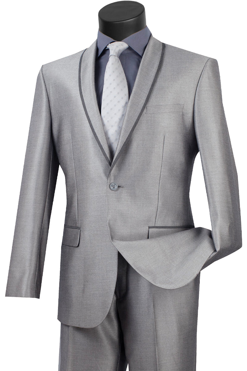 Grey Shawl Lapel Tuxedo by Vinci