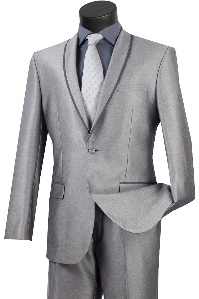 Grey Shawl Lapel Tuxedo by Vinci
