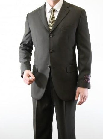 Regular Fit 3 Button Olive Suit by SA