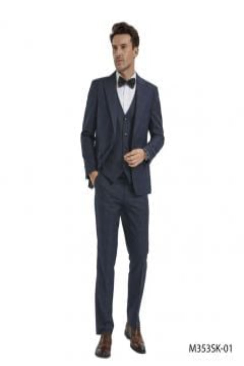 Tazio 3 Piece Plaid Slim Suit Bold Patterned